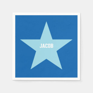 Aangepast blauw-Star-afdrukpapier servet