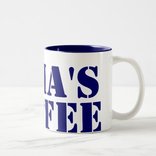 Aangepast blauw tweekleurige koffiemok (Rechts)