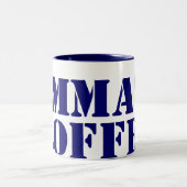 Aangepast blauw tweekleurige koffiemok (Center)