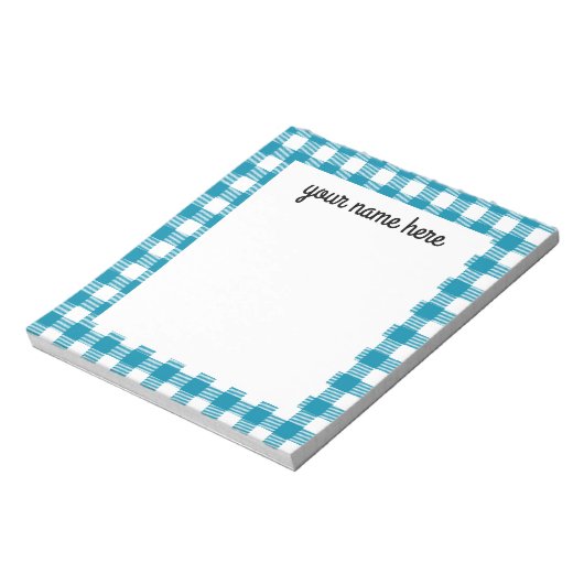 Aangepast blauw vichy-speldenNotitieblok Notitieblok (Linkerzijde)