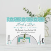 Aangepast blauw Vlaams posthuwelijk tussen Brunch  Kaart (Staand voorkant)