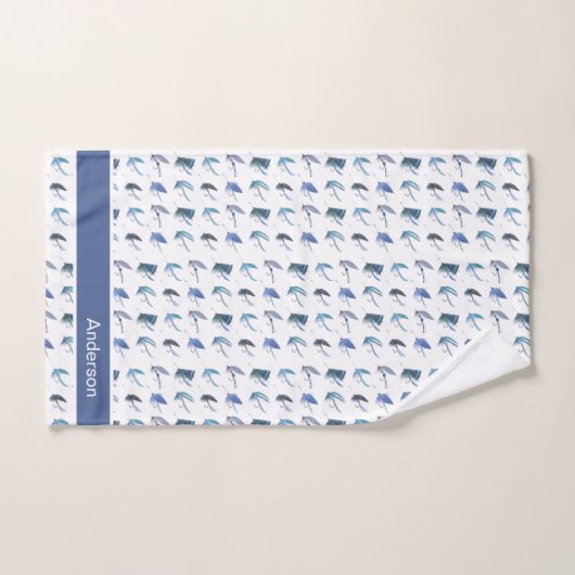 Aangepast blauw vliegend vliegveld Kustbadkamer Bad Handdoek (Handdoek)