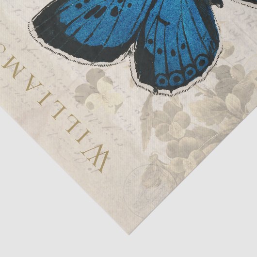 Aangepast  blauw-vlinderpapier tissuepapier (Detail)