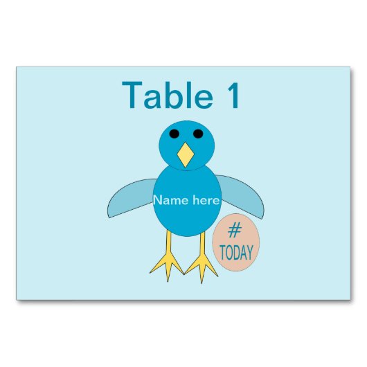 Aangepast blauw vogelpeutertje kaart (Voorkant)