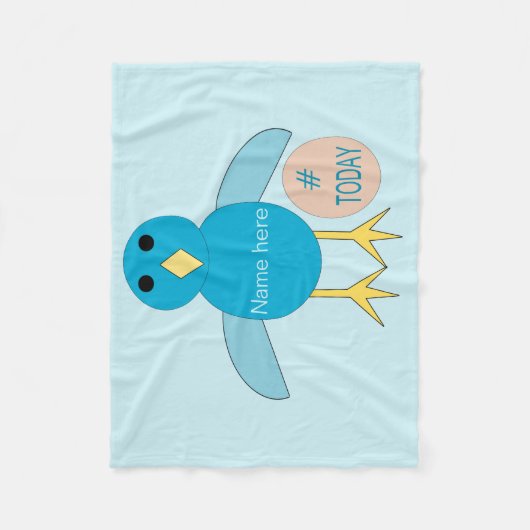 Aangepast blauw vogeltday Boy Chick Fleece Blanket (Voorkant)