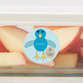 Aangepast blauw vogeltday Boy Chick Labels (Aangebracht)