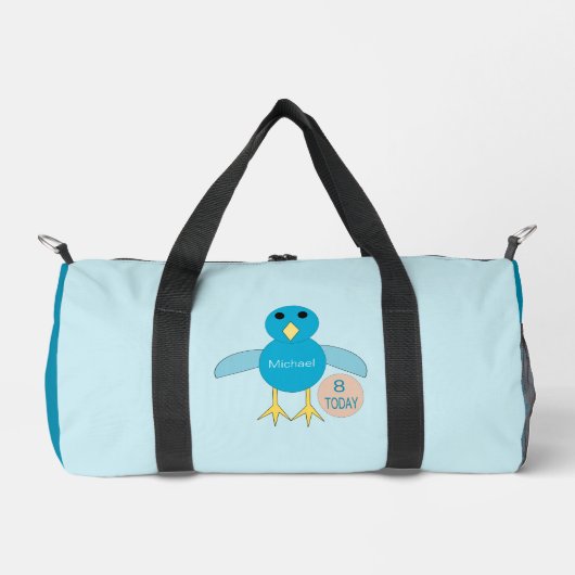 Aangepast blauw vogeltday Boy Chick Plunjezak (Voorkant)