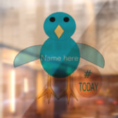 Aangepast blauw vogeltday Boy Chick Raamsticker (Vel 2)