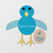 Aangepast blauw vogeltday Boy Chick Raamsticker (Vel)