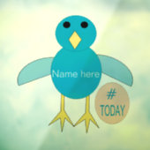 Aangepast blauw vogeltday Boy Chick Raamsticker (Vel 3)