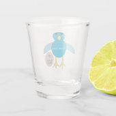 Aangepast blauw vogeltday Boy Chick Shot Glas (Achterkant)