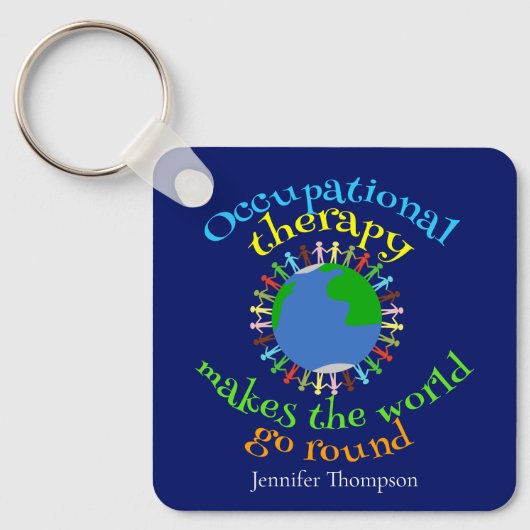 Aangepast blauw voor beroepsethandelaartherapist sleutelhanger (Voorkant)