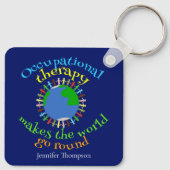 Aangepast blauw voor beroepsethandelaartherapist sleutelhanger (Achterkant)