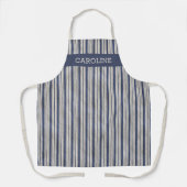 Aangepast  blauw voorgeheugen voor linen Stripes Schort (Voorkant)