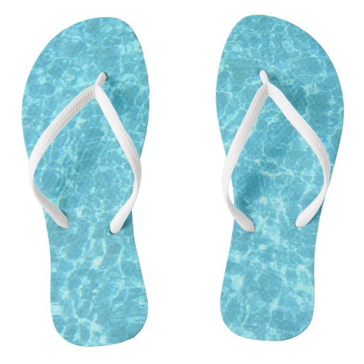 Aangepast blauw water wit slanke bandjes sjabloon teenslippers (Voetbed)