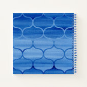 Aangepast blauw Waterverf Ogee Patroon Notitieboek (Achterkant)
