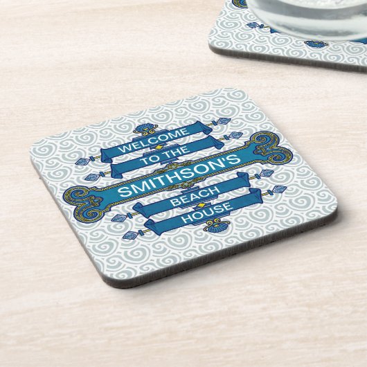 Aangepast blauw winkelbord met schuifbalken drankjes onderzetter (Linkerzijde)