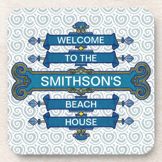 Aangepast blauw winkelbord met schuifbalken drankjes onderzetter (Voorkant)