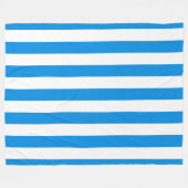 Aangepast Blauw Wit Gestreept Elegant Modern Groot Fleece Deken (Voorkant (Horizontaal))