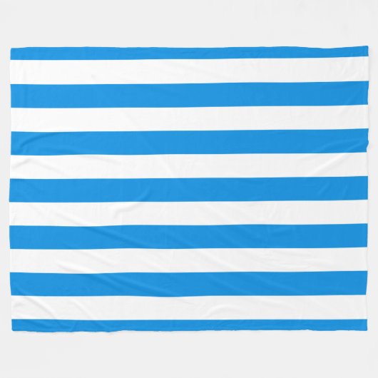 Aangepast Blauw Wit Gestreept Elegant Modern Groot Fleece Deken (Voorkant (Horizontaal))