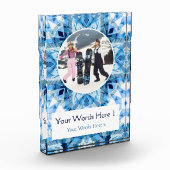 Aangepast blauw wit kerst decor cadeau fotoblokken (Links)