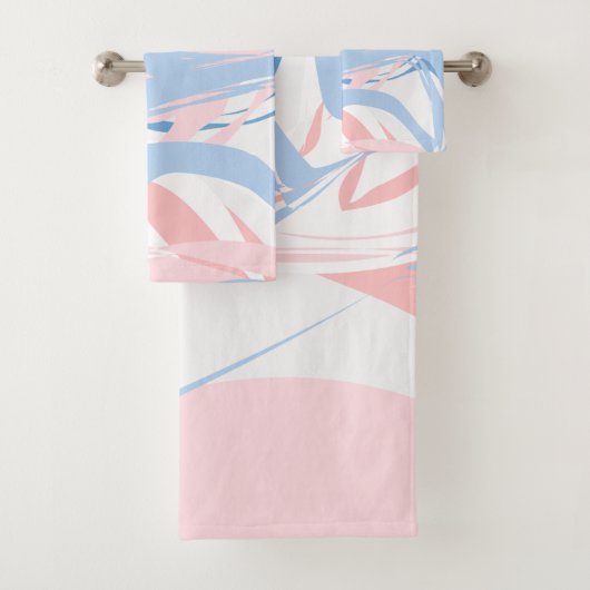 Aangepast blauw wit roze marmer Abstract Bad Handdoek (Insitu)