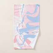 Aangepast blauw wit roze marmer Abstract Bad Handdoek (Handdoek)