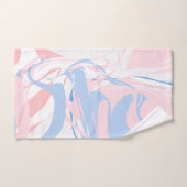 Aangepast blauw wit roze marmer Abstract Bad Handdoek (Handdoek)