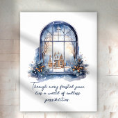 Aangepast Blauw Wit Sneeuw Nordic Winter Inspirere Poster