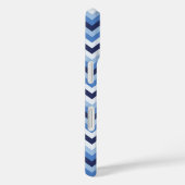 Aangepast Blauw Wit Zwart Chevron Zigzag Patroon Case-Mate iPhone Case (Achterkant / Rechts)