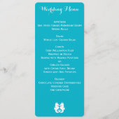 Aangepast Blauw Witte Zeepaardje Trouwmenu Menu (Voorkant)