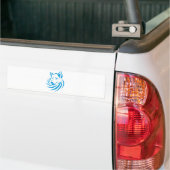 Aangepast blauw Wolf Logo Bumpersticker (Op Truck)