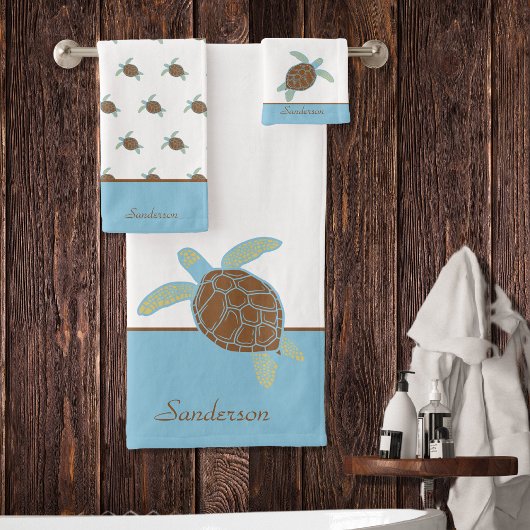 Aangepast blauw Zee aan de kust van Kustblauw en g Bad Handdoek