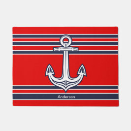Aangepast blauw zeeankerrood zeeanker deurmat