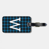 Aangepast blauw zwart buffel Lumberjack Patroon Bagagelabel (Achterkant horizontaal)