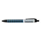 Aangepast blauw zwart buffel Lumberjack Patroon Zwarte Inkt Pen (Bovenkant)