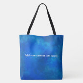 Aangepast blauw zwart formaat tote bag (Achterkant)