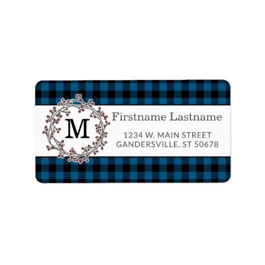 Aangepast blauw zwart-landcontroleadres etiket (Voorkant)