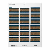Aangepast blauw zwart landelijk geruit patroon etiket (Full Sheet)