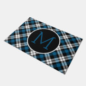 Aangepast blauw zwart-wit Lumberjack Tartan Patroo Deurmat (Schuin)