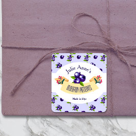 Aangepast ・ Blauwbes behoudt DIY Canning Vierkante Sticker