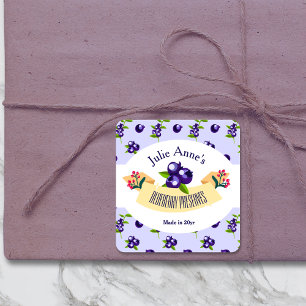 Aangepast ・ Blauwbes behoudt DIY Canning Vierkante Sticker