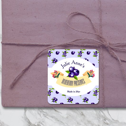 Aangepast ・ Blauwbes behoudt DIY Canning Vierkante Sticker