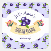 Aangepast ・ Blauwbes behoudt DIY Canning Vierkante Sticker (Voorkant)