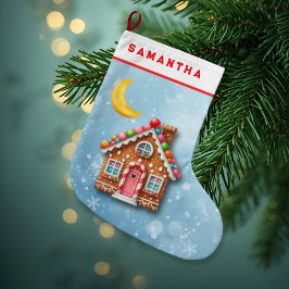 Aangepast Blauwe Gemberkoekhuis Kerstkous Grote Kerstsok