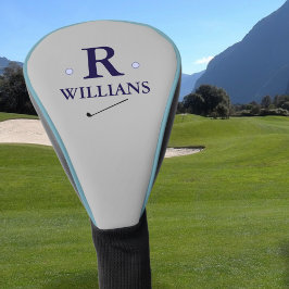 Aangepast blauwe golfer monogram golfheadcover