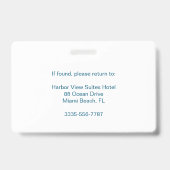 Aangepast blauwe hotelbeveiliging personeels-ID Badge (Achterkant)