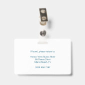 Aangepast blauwe hotelbeveiliging personeels-ID Badge (Achterkant met clip)