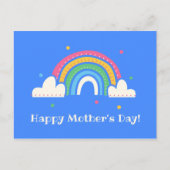 Aangepast - Blauwe regenboog Moederdag Briefkaart (Voorkant)