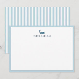 Aangepast Blauwe Walvis Logo Zeevaartbriefpapier Bedankkaart